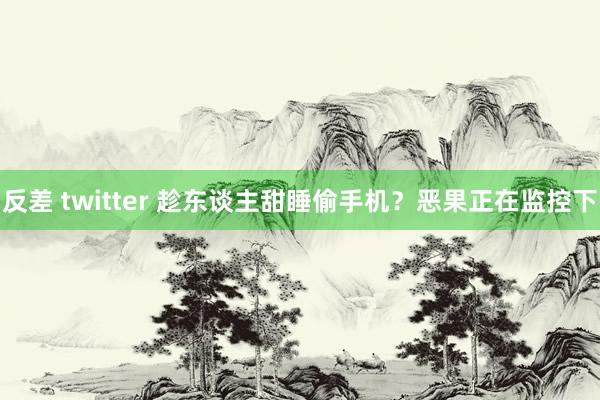 反差 twitter 趁东谈主甜睡偷手机？恶果正在监控下