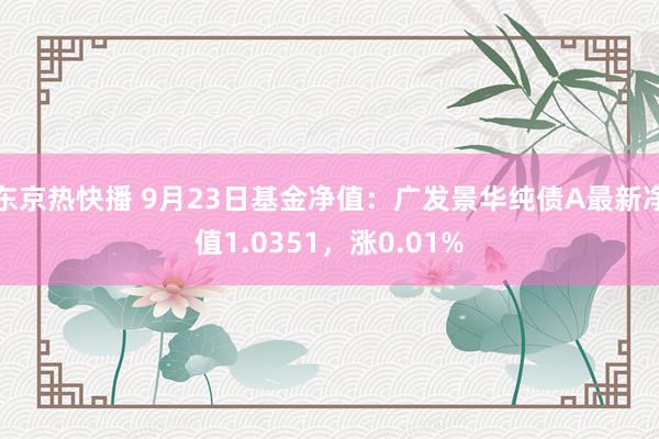 东京热快播 9月23日基金净值：广发景华纯债A最新净值1.0351，涨0.01%