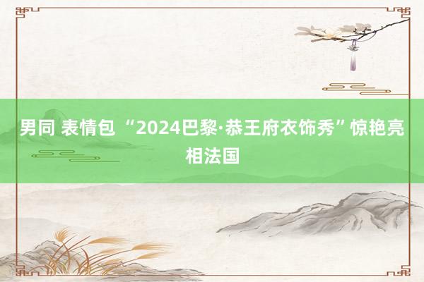 男同 表情包 “2024巴黎·恭王府衣饰秀”惊艳亮相法国