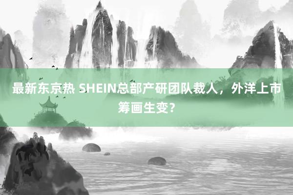 最新东京热 SHEIN总部产研团队裁人，外洋上市筹画生变？