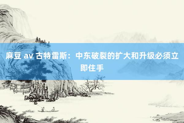 麻豆 av 古特雷斯：中东破裂的扩大和升级必须立即住手