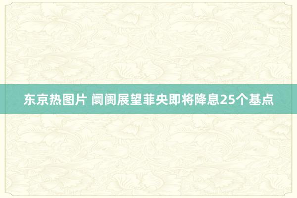 东京热图片 阛阓展望菲央即将降息25个基点