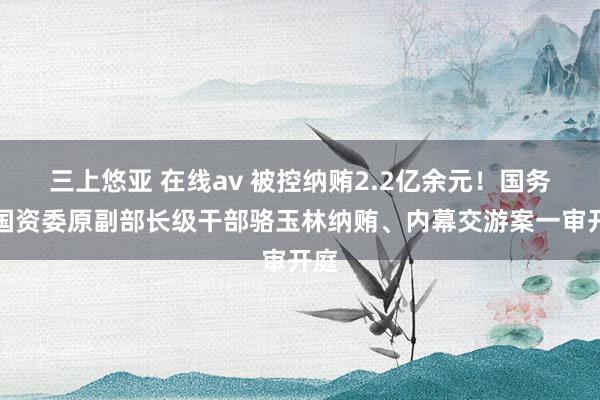 三上悠亚 在线av 被控纳贿2.2亿余元！国务院国资委原副部长级干部骆玉林纳贿、内幕交游案一审开庭