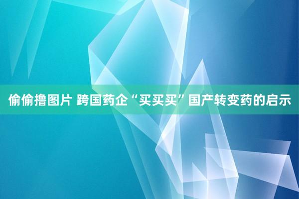 偷偷撸图片 跨国药企“买买买”国产转变药的启示