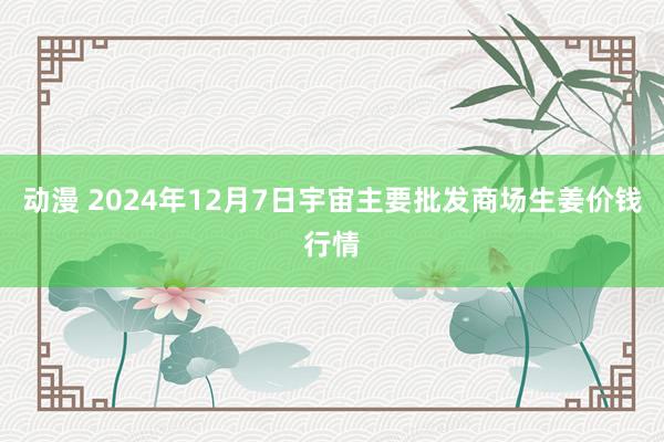 动漫 2024年12月7日宇宙主要批发商场生姜价钱行情