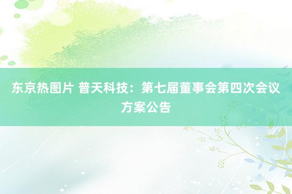 东京热图片 普天科技：第七届董事会第四次会议方案公告