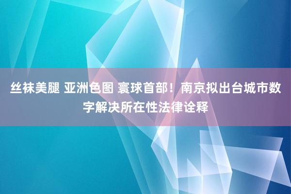 丝袜美腿 亚洲色图 寰球首部！南京拟出台城市数字解决所在性法律诠释