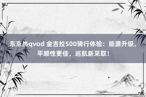 东京热qvod 金吉拉500骑行体验：能源升级，平顺性更佳，巡航新采取！