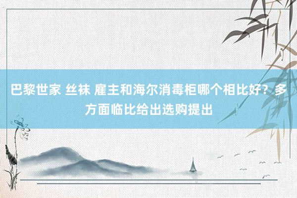 巴黎世家 丝袜 雇主和海尔消毒柜哪个相比好？多方面临比给出选购提出