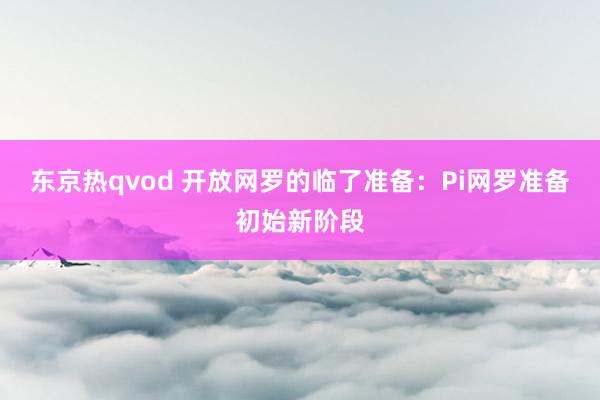 东京热qvod 开放网罗的临了准备：Pi网罗准备初始新阶段