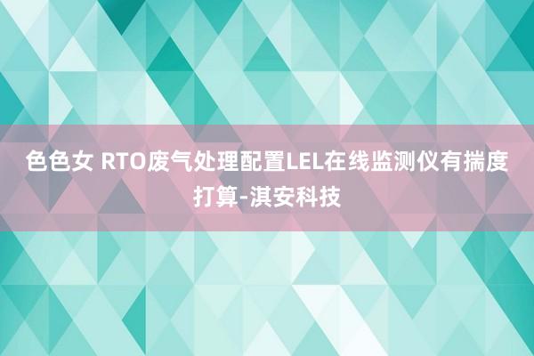 色色女 RTO废气处理配置LEL在线监测仪有揣度打算-淇安科技