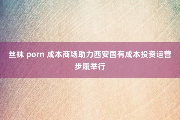 丝袜 porn 成本商场助力西安国有成本投资运营步履举行