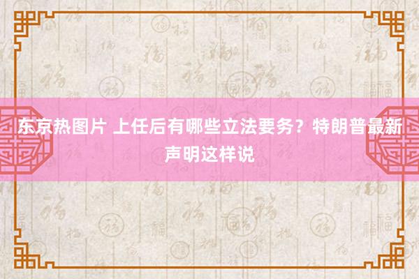 东京热图片 上任后有哪些立法要务？特朗普最新声明这样说