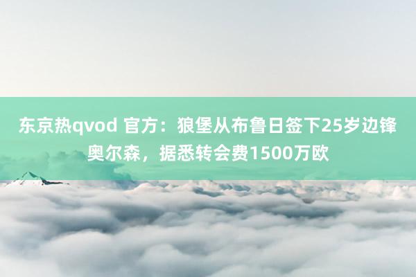 东京热qvod 官方：狼堡从布鲁日签下25岁边锋奥尔森，据悉转会费1500万欧